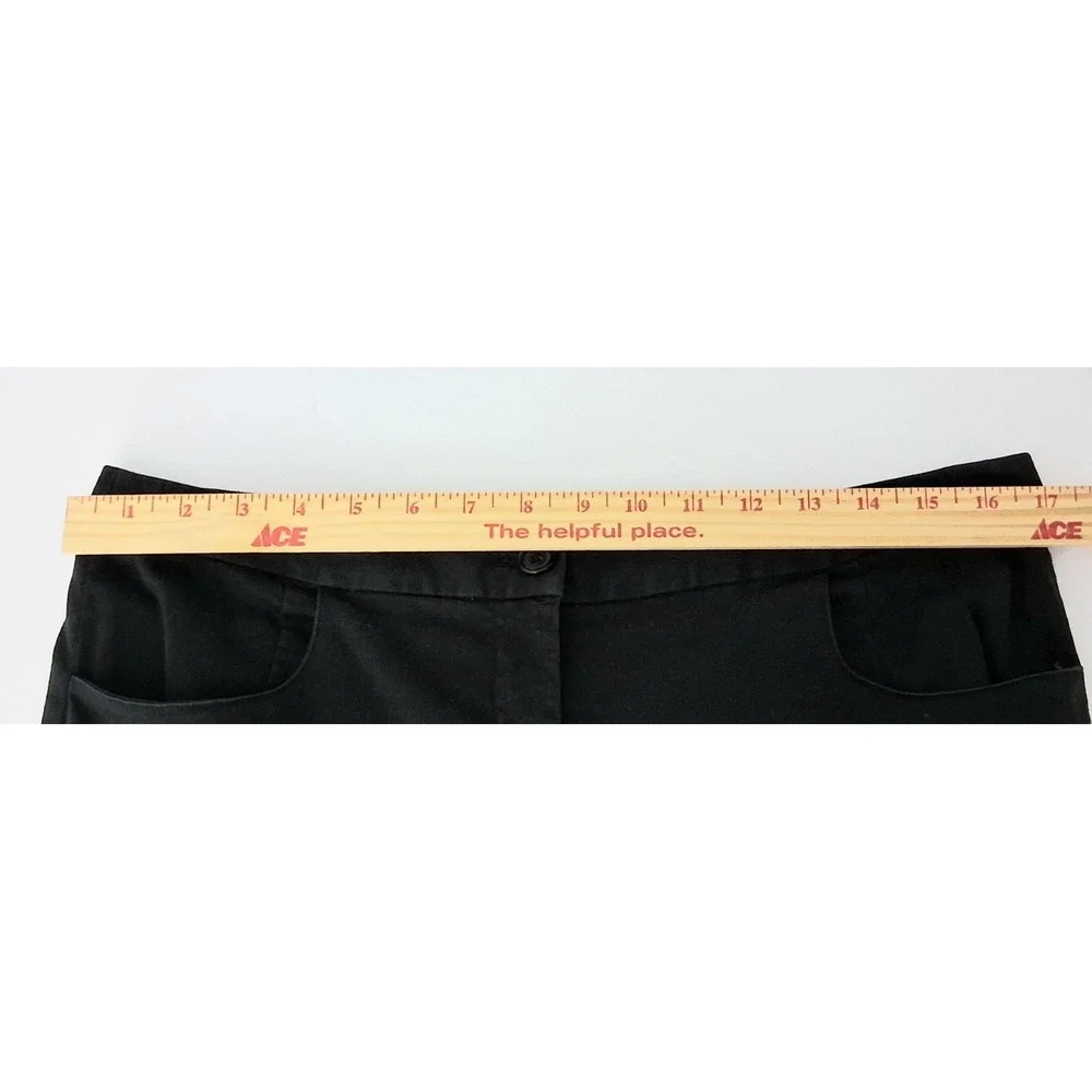 Talbots Pants Women's Size 14 Black Cropped Tie Hem Gingham Zip Pre-owned